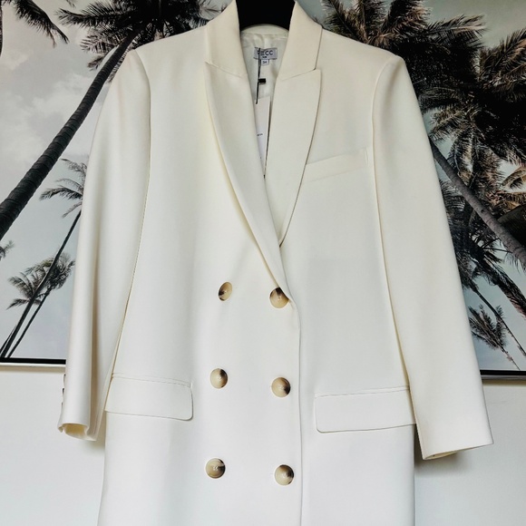 White Blazer dress, RECC, Made in France T34 - Picture 1 of 1